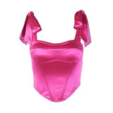Zingj Summer Bundle Waist Show Back Strap Top Female Feeling A Word Collar