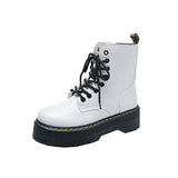 And Winter New Martin Boots Women's Shoes Pine Cake Thick-Bottomed Workwear Black British Fan Car Short Boots Retro Single Boots