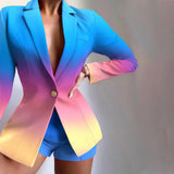 Women's New Fashion Suit Temperament Commuter Leisure Suit Shorts Two-Piece