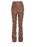 Stacked Pu Leather Pants- Outfit