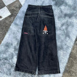 High Street Jeans Y2K Hip Hop Printed Cartoon Retro Loose Men