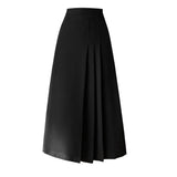 Long Pleated Skirt Female Spring / Summer 2025 New High-Waist A Line Black Suit Skirt Korean Version Versatile Commuter