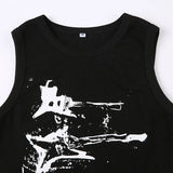 Guitar Ribbed Cropped Tank TopOutfit
