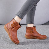 Women's Short Boots 2025 Autumn And Winter New Flat-Bottom Martin Boots English Style Low-Winding Women's Singles