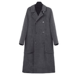 Coat Women's Long 2025 Autumn And Winter 2025 New Heben Popular Loose Over Knee Gray Thick