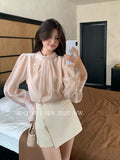 Xixi 2025 Autumn And Winter White Standard Temperament Pure Color Wool High Waist Half-Body Skirt A Word Short Skirt Women