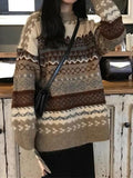 Vintage Jacquard Knit Sweater- Outfit