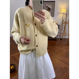 Wind Soft Knitted Cardigan Women's Autumn And Winter 2025 Korean Version Of The Collar Loose Casual Sweater