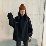 Zingj Web Celebrity Zipper Hoodie Female Spring And Autumn Thin Model 2024 New Korean Version Stripe College Wind Student Jacket