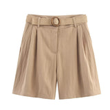Summer New Women's Casual Temperament Simple Fashion With Belt Baimu High-Waist
