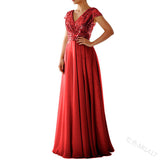Spring And Summer New Dress Wishv Neck Chiffon Splicing Evening Dress Women's