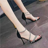 Small Sandals Women 2025 New Summer Heel With Skirt Water Drill With Temperament High Heels Fairy