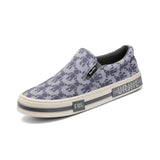 Flash-Step Autumn New Men's Shoes Korean Print Fashion Trend Men's Cloth Shoes Comfortable Breathable Board Shoes