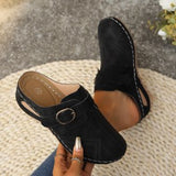Large-Size Cool Slippers Women Summer New Slope And Flat Bottom Hollow Buckle Fashion Slippers