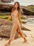 Beach Burqa Dress Knitted Hollow Fishing Net Sexy Strip Beach Sunscreen Dress