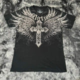 New T-Shirt Cross Wings Before And After Printing Round Neck Short-Sleeved Direct Selling