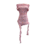 Shooting Holiday Wind Shoulder Folding Net Grums Flower Top Design Feeling Drift With Unique T-Shirt