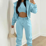 Women's Plus Velvet Hooded Movement Fashion Dress Spring Wearing A Complete Set Of Women's