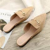 And Summer New Net Red Sharp Head Cold Half Slippers Women's Head Wearing Leisure Size 41-42 Muller