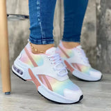 Zingj Head With Lace Grid Sneakers Women's Plus Size Low Top Casual Shoes Dad Shoes Single Shoes- Outfit