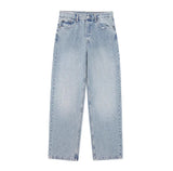 Blue Low-Rise Straight Tube Trousers Jeans Women's Small 2025 New