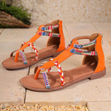 Sandals Women 2025 Spring And Summer New Round Head Flat With Bohemian National