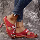Slippers Women's Car Slopes And Slippers Flat Solid Color Thick Bottom Home One Foot Embroidered Cool