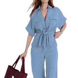 Summer 2025 Summer Commute Elegance Commute Elegance With V-Neck Tie Trousers