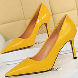 Shoes Patent Leather Woman Pumps Women Heels Stiletto 8 Cm High Heels Female Shoes Party Shoes Fashion Pumps