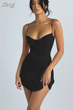Quality Women Summer Chiffon Dress Black A Line Party Sexy Dress Mini Floral Print Dress Casual Wear 2023