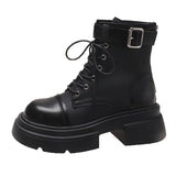 New Handsome Small Thick Bottom Casual Black British Style Ankle
