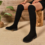 Velvet Low-Heeling Long-Heelled Long-Heeling Women's New After-T-High-Tweeled Long-Heeling Boots With Thick And Thin High