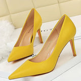 Shoes Pu Leather Woman Pumps Fashion Kitten Heels 7.5 Cm Occupation OL Office Shoes Women Heels 2021 Sexy Heeled