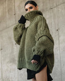New Sweater Knitted Shirt Women's Fluffy Long-Sleeved Turtleneck