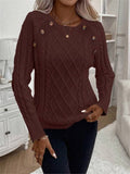 And Winter Button Design With Shoulder Sleeves Stifling Knitted Round-Neck