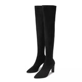 The Beautiful Korean Version Of The Temperament High-Heeling Boots! High-Heeling Elastic Thin Boots Show Thin Legs Longer Than Knee