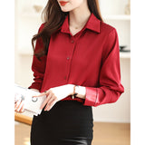 And Autumn 2025 New Advanced Sensational Anti-Floored Wrinkled-Faced Shirt For Women's French Leisure Career Commuting
