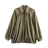 Explosion Women's Loose-Fitting Fashion Long-Sleeved Collar Bomber Jacket