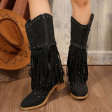 Boots Retro Autumn And Winter New Rivet Belt Buckle Mid-Clinic Martin Boots Large Size Women's