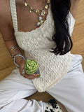 Sexy Hottie Irregular Knitted Sling Vest Women In Summer With The Beauty Of The Back Design