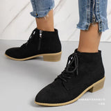 Pointed Velvet Velvet Trough Martin Boots Women's Side Zipper Coarse And T-Singed With Thin Bare
