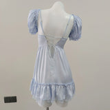 Heart Summer New Sweet Thin Short Fairy Dress Women Senior Feel Waist French