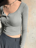 Button Up Long Sleeve Crop Top- Outfit