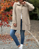 Autumn And Winter New Women's Collar Solid Color Casual Bow Hair Coat Women's