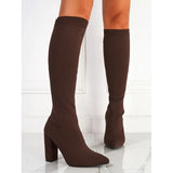 Outdoor Boots Street Dating Knitted Round Head Girl High