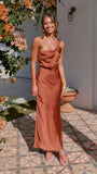 Zingj Years Of New New Temperament Elegant One Shoulder Pure Color Southeast Asian Style Breast A Word Skirt