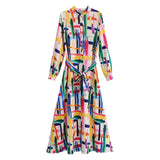 Women's Tie-Dyeed Long-Sleeved Dress