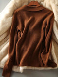 And Winter New Self-Inflicted Cross-Sense Design Knitted Jersey Sweater Women's
