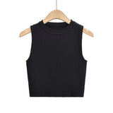 Summer New Top Sleeveless Short Knitted Vest Female