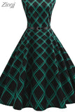 Music Note Print Pleated Dress Women Summer Vintage 50s 60s Retro Hepburn Big Swing Robe Party Dresses